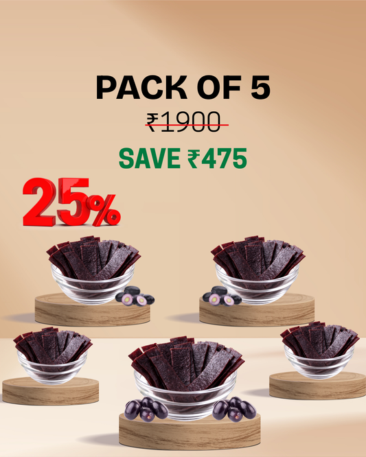 Sugar Free Jamun Strips - 100% Natural and Diabetes Friendly - Pack of 5 | Sugarless Bliss