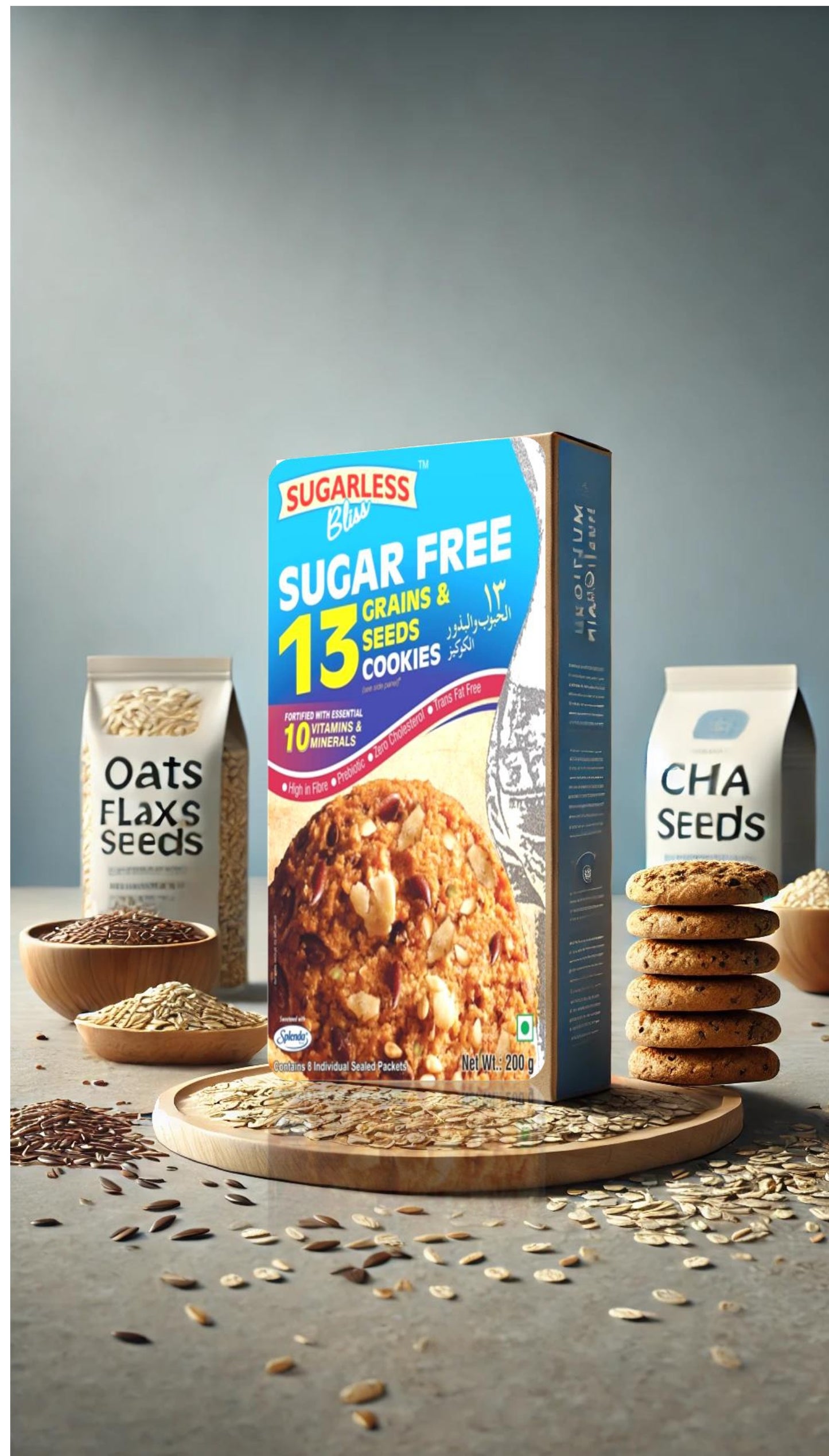 Sugar-Free Multi-Grain Cookies | High Fiber & No Added Sugar