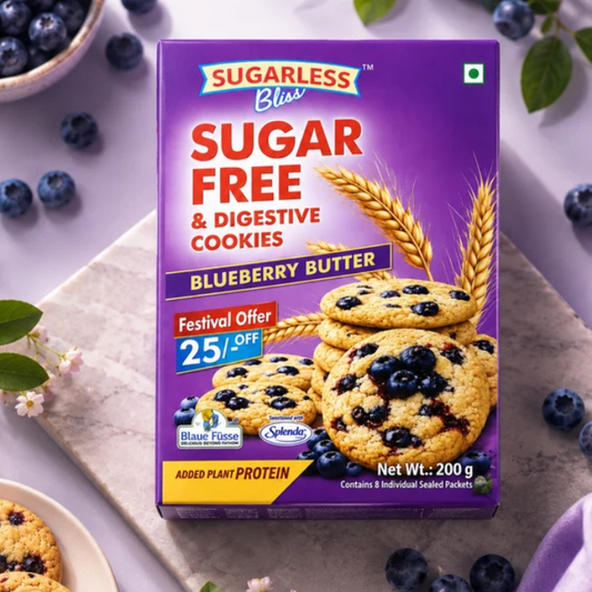 Sugarless Bliss Sugar Free Blueberry Butter Digestive Cookies - 200g