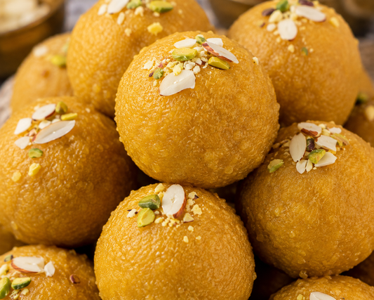 Besan Laddoo Traditional Indian Sweet with Sugar | 500g | Sugarless Bliss