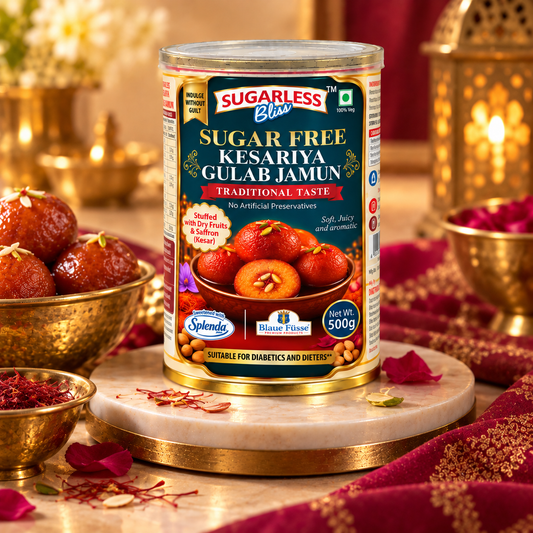 Sugar Free Kesariya Gulab Jamun Suitable for Dieters & Diabetics | 500g | Sugarless Bliss