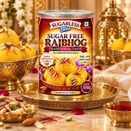 Sugarless Bliss Sugar Free Rajbhog 500g | Traditional Indian Sweet