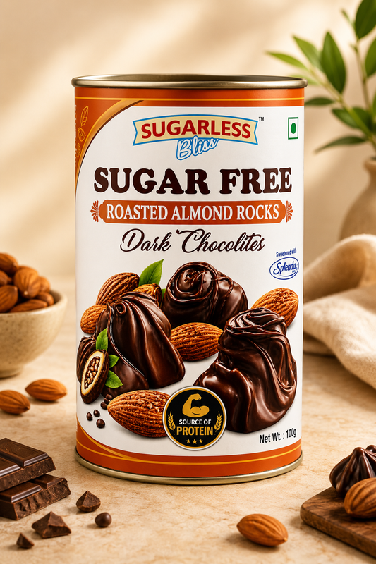 Sugar Free Dark Chocolite - Roasted Almond Delight | Sugarless Bliss