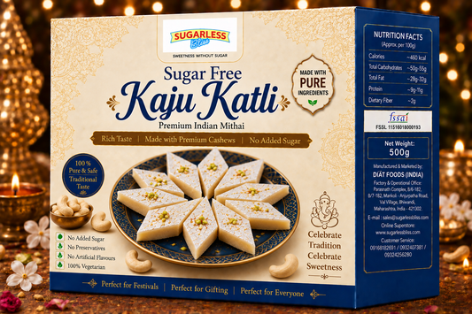 Sugar Free Kaju Katli indian Mithai | Sugarless Bliss