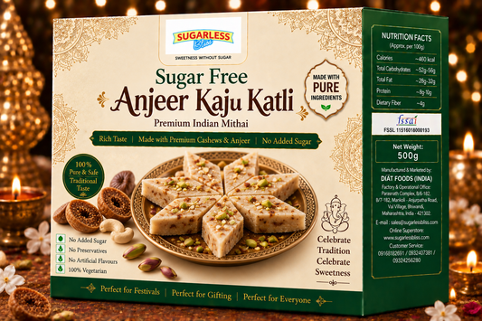Sugar Free Anjeer Kaju Katli (500g) | Sugarless Bliss