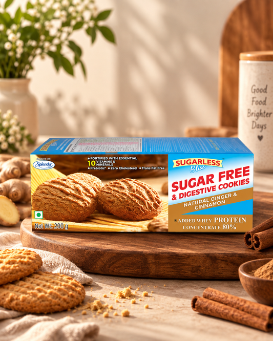 Sugar Free and Digestive Cookies - Ginger and Cinnamon - 200g | Sugarless Bliss