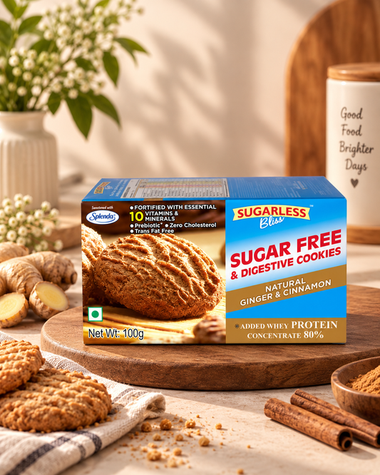 Sugar-Free & Digestive Cookies-Ginger & Cinnamon | Sweetened with Splenda