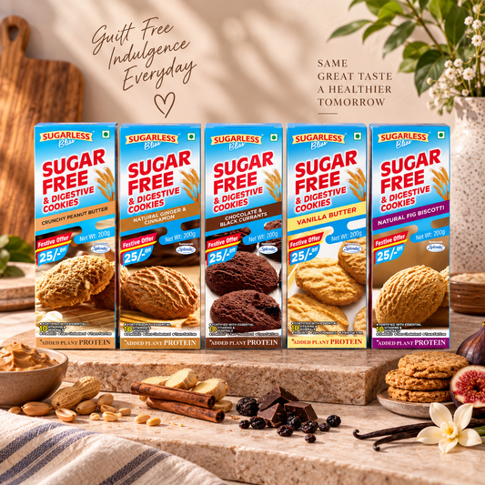 Sugar Free Assorted Cookies – 1kg Pack of 5 (200g Each) | Sugarless Bliss