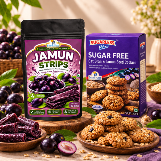 Sugarless Bliss Jamun Wellness Combo | Sugar Free Jamun Cookies & Jamun Strips | No Added Sugar | Healthy Snack Pack
