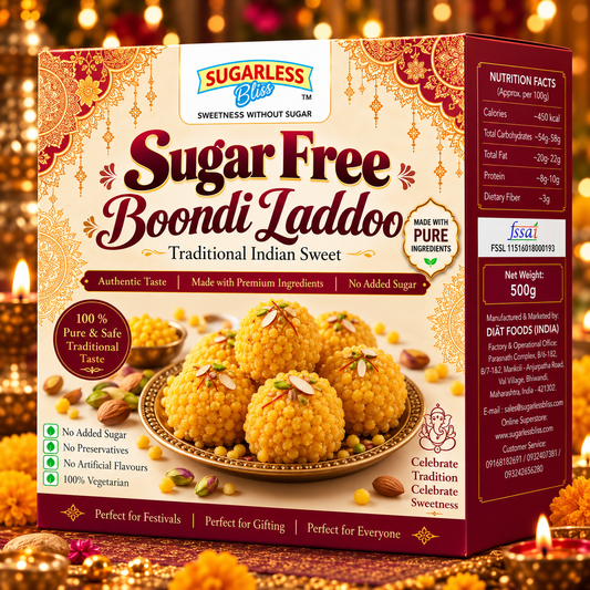 Sugar Free Traditional Boondi Laddoo (500g) |Sugarless Bliss