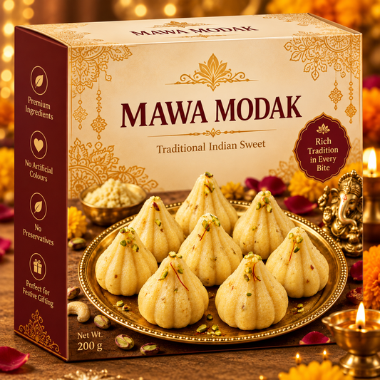 Sugar Free Mawa Modak Traditional Indian Sweet | 500g | Sugarless Bliss
