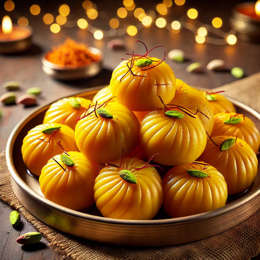 "Exquisite Sugar-Free Kesar Peda (500g) – Authentic Indian Mithai, Crafted for a Guilt-Free Indulgence!"