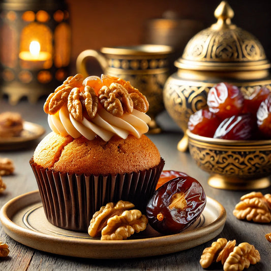 Sugar-Free Eggless Date & Walnut Cupcake - 160g-Sweetened with Splenda