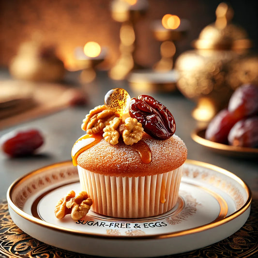 Sugar-Free Eggless Date & Walnut Cupcake - 160g-Sweetened with Splenda