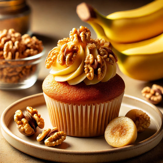 Sugar-Free & Eggless Banana Walnut Cupcake – Healthy Treat - 80g