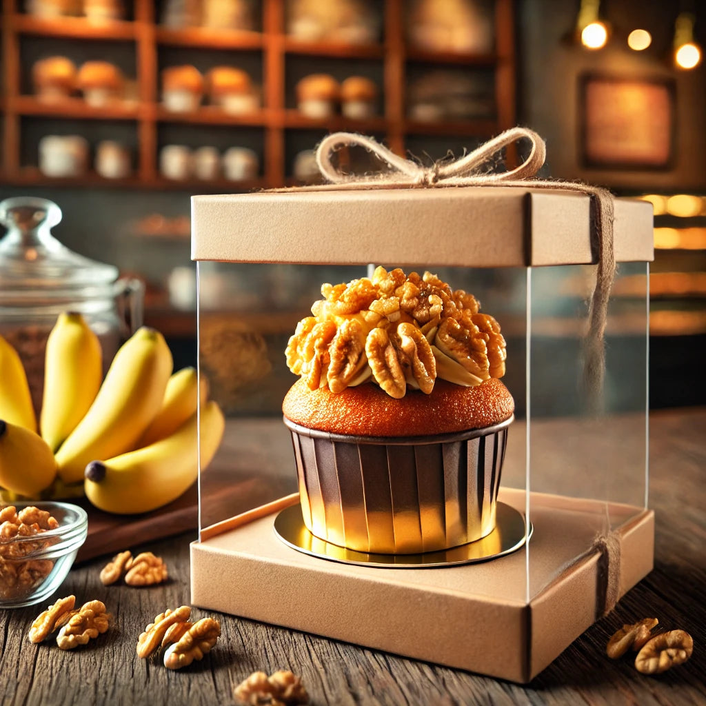 Sugar-Free & Eggless Banana Walnut Cupcake – Healthy Treat - 80g