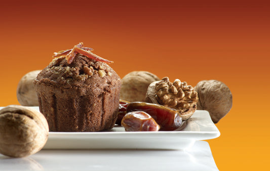Sugar-Free Eggless Date & Walnut Cupcake - 80g-Sweetened with Splenda