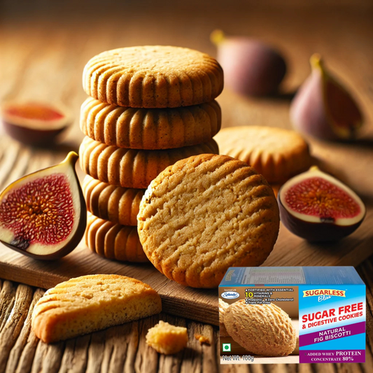 Sugar-Free & Digestive -Fig Biscotti Cookies-100g | Sweetened with Splenda