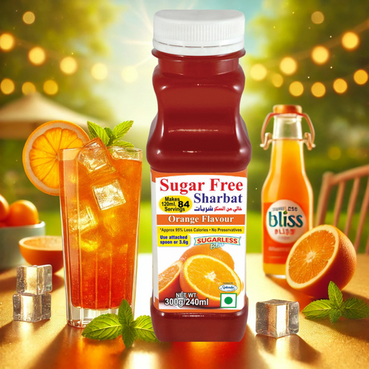 "Sweetened with Splenda – Sugar-Free Orange Sharbat (Syrup)"-300g