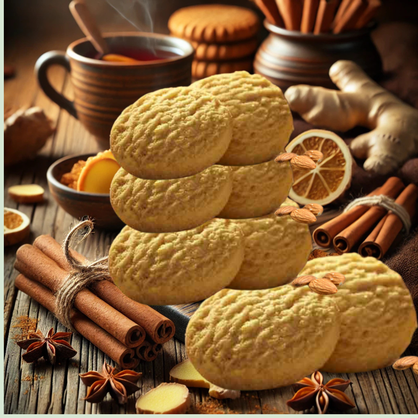 Sugar-Free & Digestive Cookies-Ginger & Cinnamon | Sweetened with Splenda