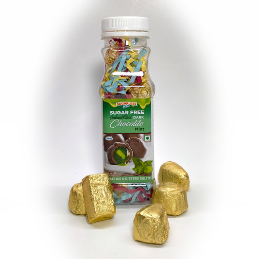 Sugar Free Centered Filled Dark Chocolite (Mint & Peach Flavour)