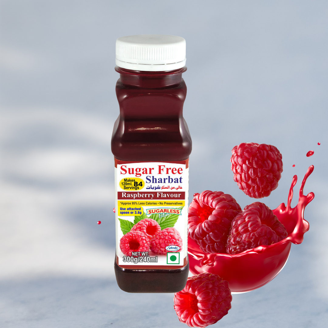 Sugar Free Sharbat Combo (Rose, Lychee, Orange, Raspberry) - 300g x 4 | Sugarless Bliss