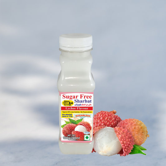 Sugar Free Lychee Refreshing Syrup - (300)g | Sharbat | Sugarless Bliss