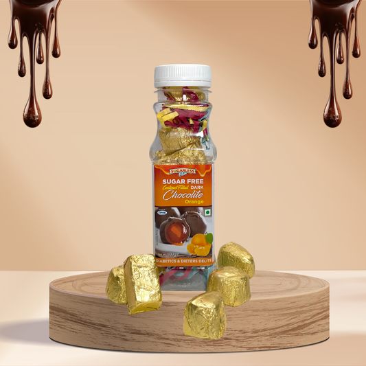 Sugar Free Centered Filled Dark Chocolite (Orange Flavour)