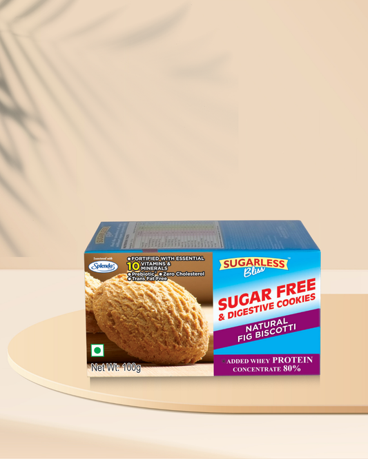 Sugar-Free & Digestive -Fig Biscotti Cookies-100g | Sweetened with Splenda