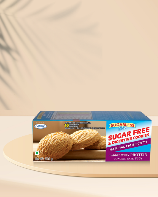 Sugar Free - Fig Biscotti Digestive Cookies-(200)g | Sugarless Bliss