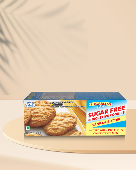 Sugar-Free & Digestive Vanilla Butter Cookies-200g | Sweetened with Splenda