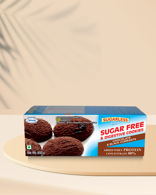 Sugar-Free & Digestive- Chocolate & Black Currant Cookies -200g | Sweetened with Splenda