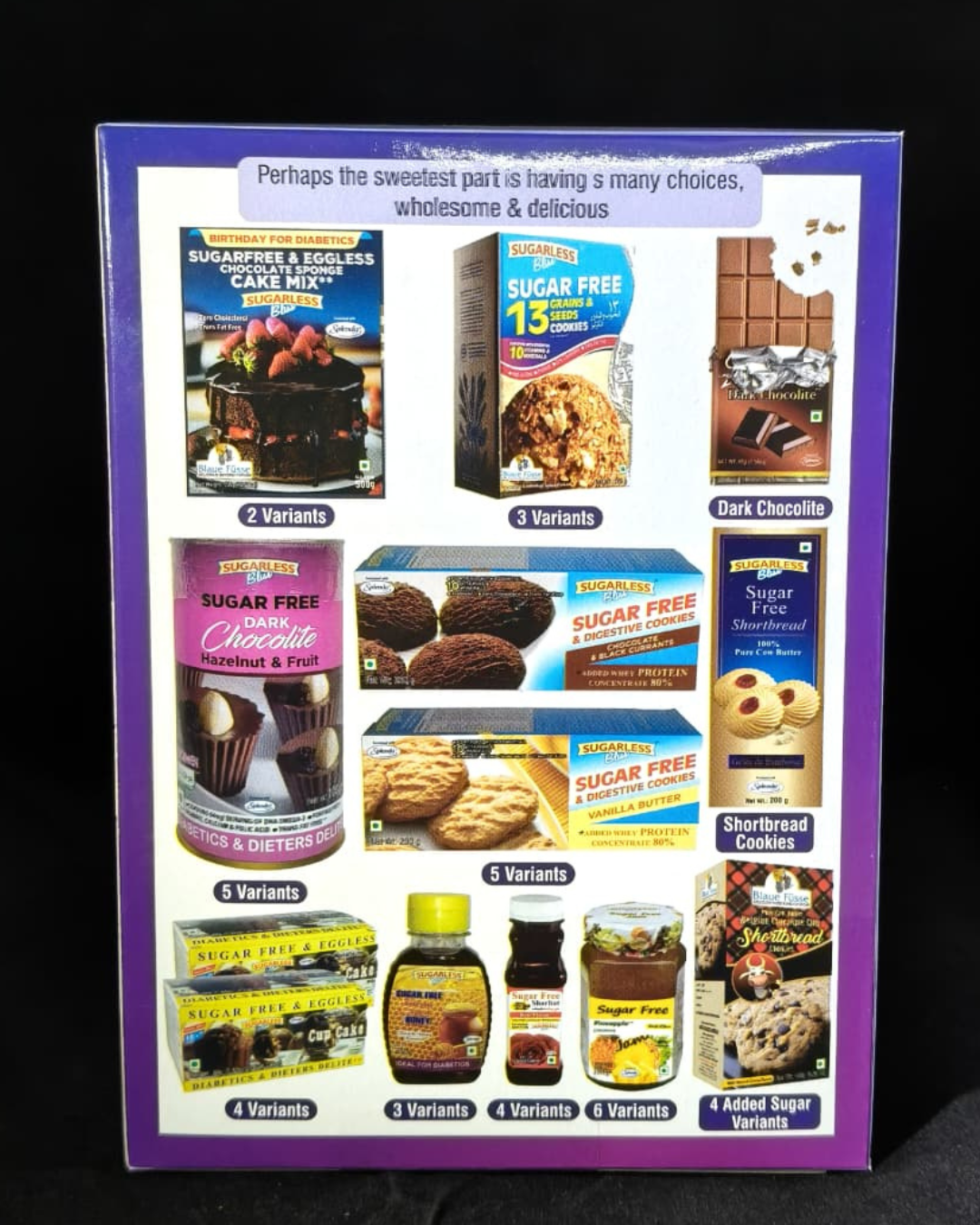 Sugarless Bliss Sugar Free Oat Bran & Jamun Seed Cookies | Splenda Sweetened | High Fiber Healthy Biscuits | 200g | Sugarless Bliss