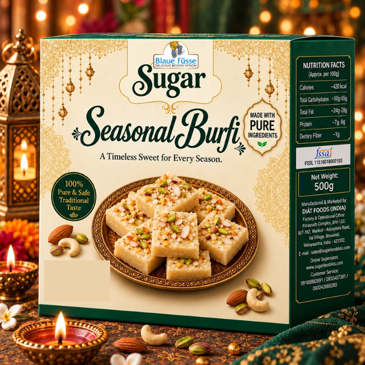 Sugar Delicious Seasonal Burfi Traditional Indian Mithai (ALSO AVAILABLE IN SUGAR-FREE) | 500g | Sugarless Bliss