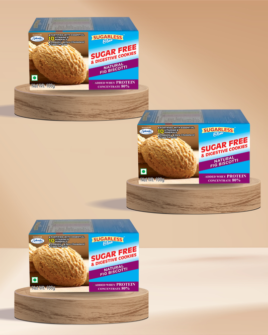 Sugar-Free & Digestive -Fig Biscotti Cookies -Pack of 3 | Sweetened with Splenda
