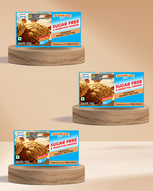 Sugar-Free Peanut Butter Cookies-100g Pack of 3 | Sweetened with Splenda