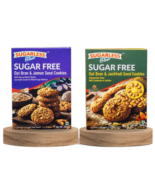 Sugarless Bliss Sugar Free Cookies Combo (400g) – Jamun Seed & Jackfruit Seed | High Fiber | No Added Sugar