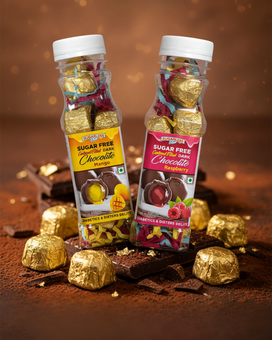 Sugar Free Centered Filled Dark Chocolite Combo (Mango & Raspberry Flavor)