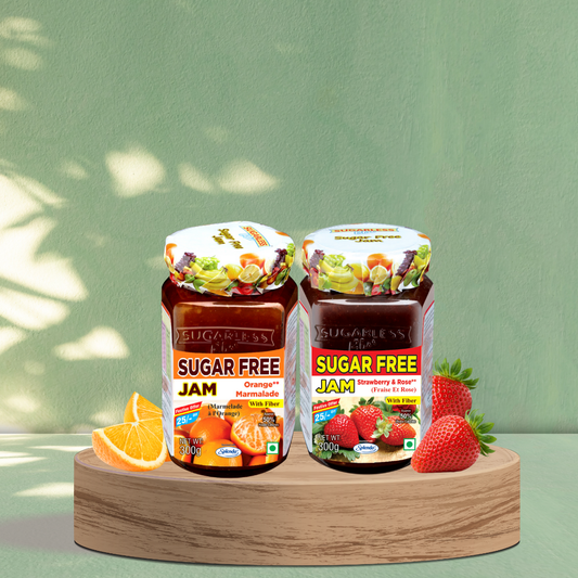 Sugar-Free Orange & Strawberry Jam Combo | Diabetic-Friendly Spread