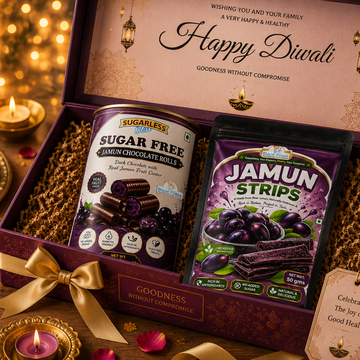 Sugar-Free Jamun Gift Combo – Jamun Chocolate Rolls & Jamun Strips | Diwali Gift Pack