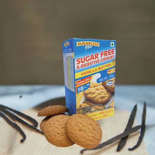 Sugar-Free & Digestive-Vanilla Butter Cookies -100g | Sweetened with Splenda