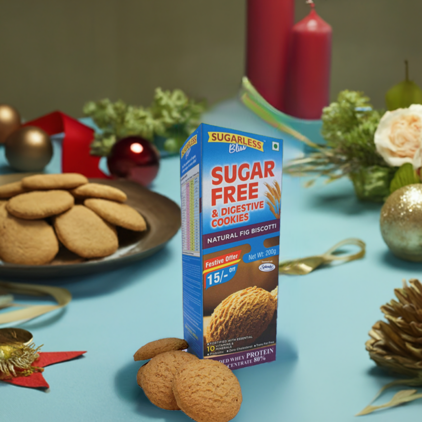 Sugar-Free & Digestive -Fig Biscotti Cookies-200g |Sweetened with Splenda