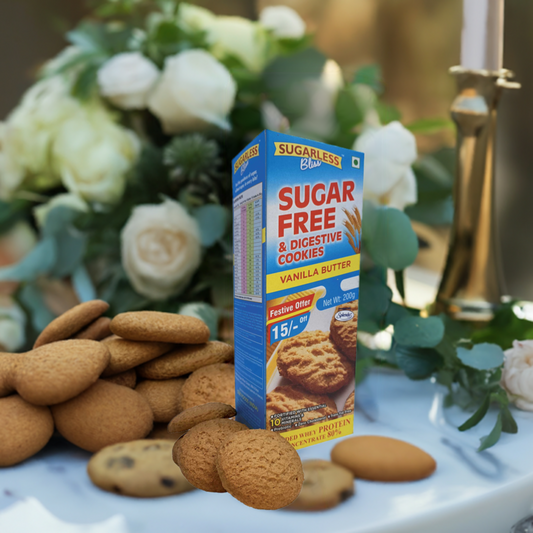 Sugar-Free & Digestive Vanilla Butter Cookies-200g | Sweetened with Splenda