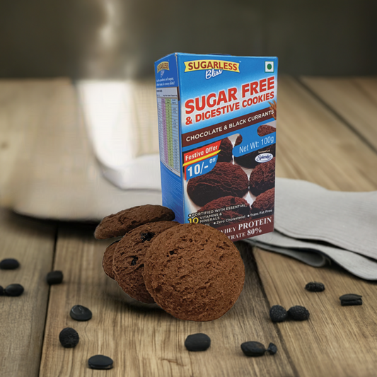 Sugar-Free & Digestive Chocolate Black Currant Cookies- 100g| Sweetened with Splenda