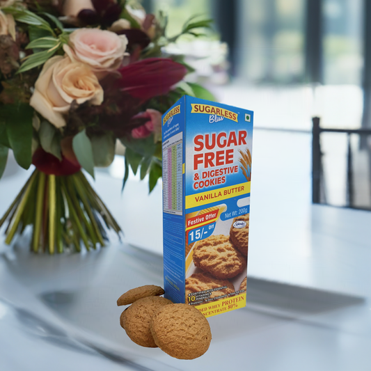 Sugar-Free & Digestive Vanilla Butter Cookies-200g | Sweetened with Splenda