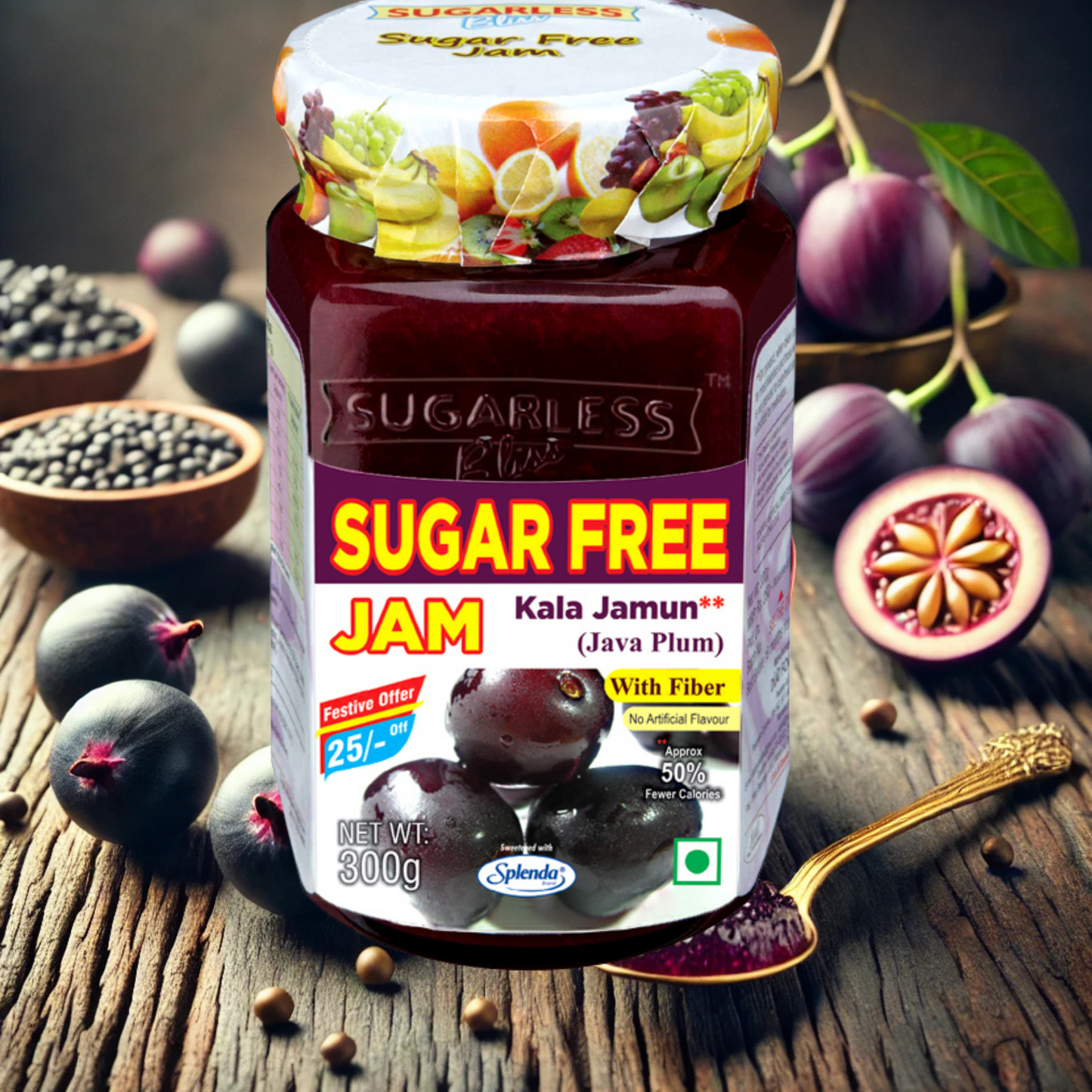 Sugar Free Kala Jamun Jam | Rich in Fiber,Splenda Sweetened