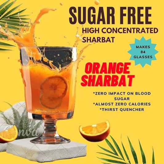 "Sweetened with Splenda – Sugar-Free Orange Sharbat (Syrup)"-300g