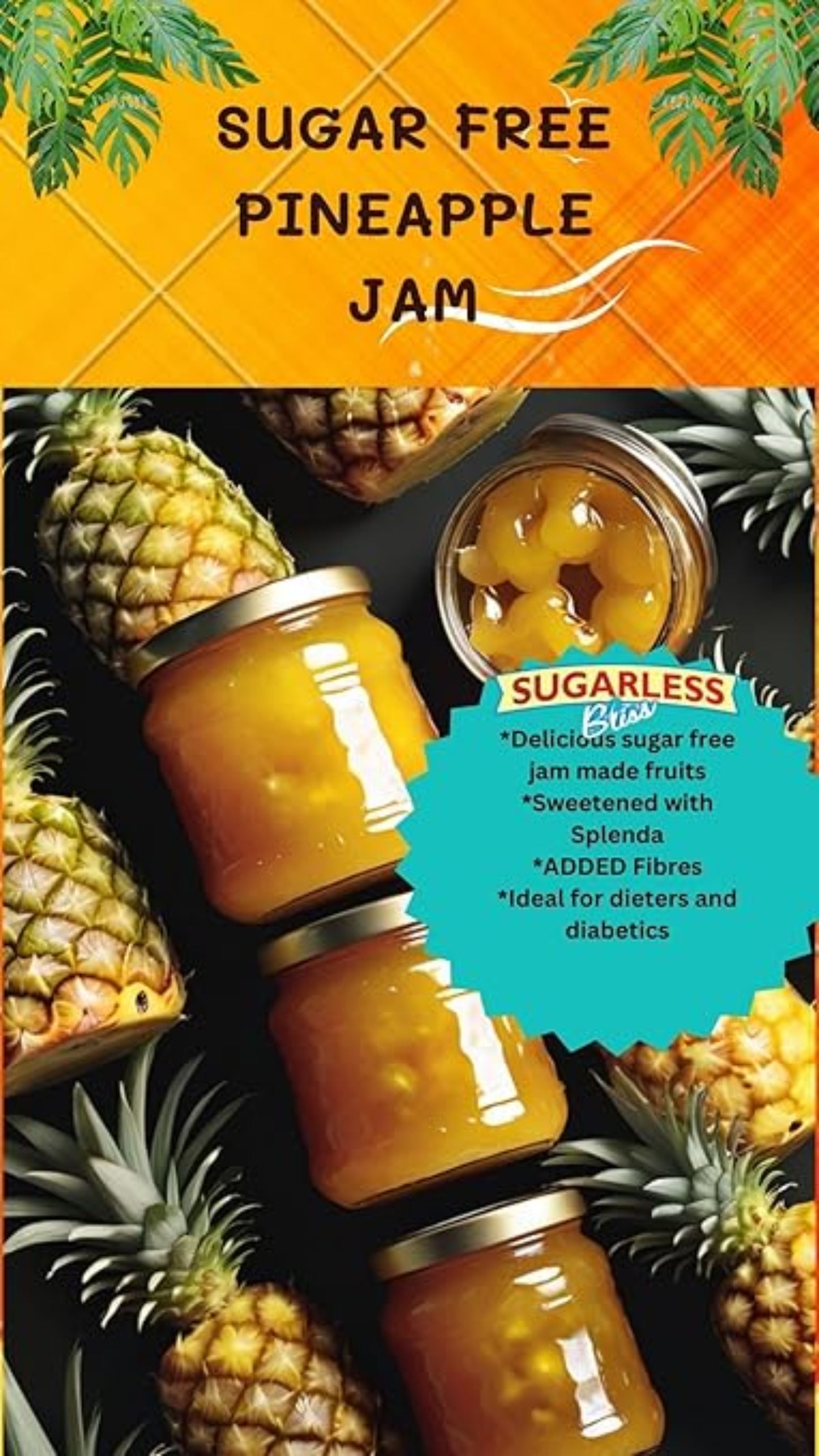 Sugar-Free Pineapple Jam | Diabetic-Friendly & High in Fiber