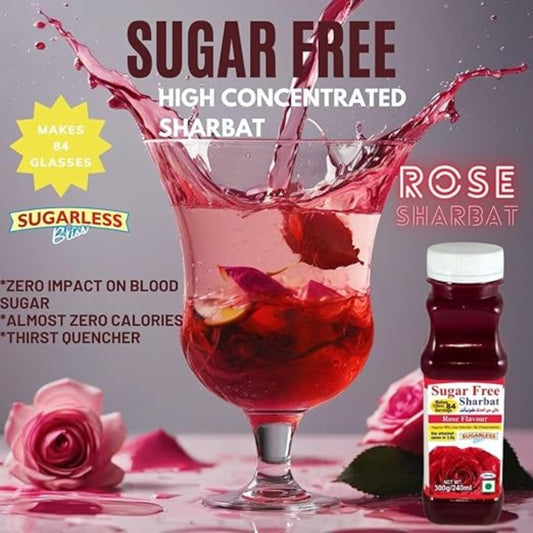 "Sweetened with Splenda – Sugar-Free Rose Sharbat (Syrup)"-300g
