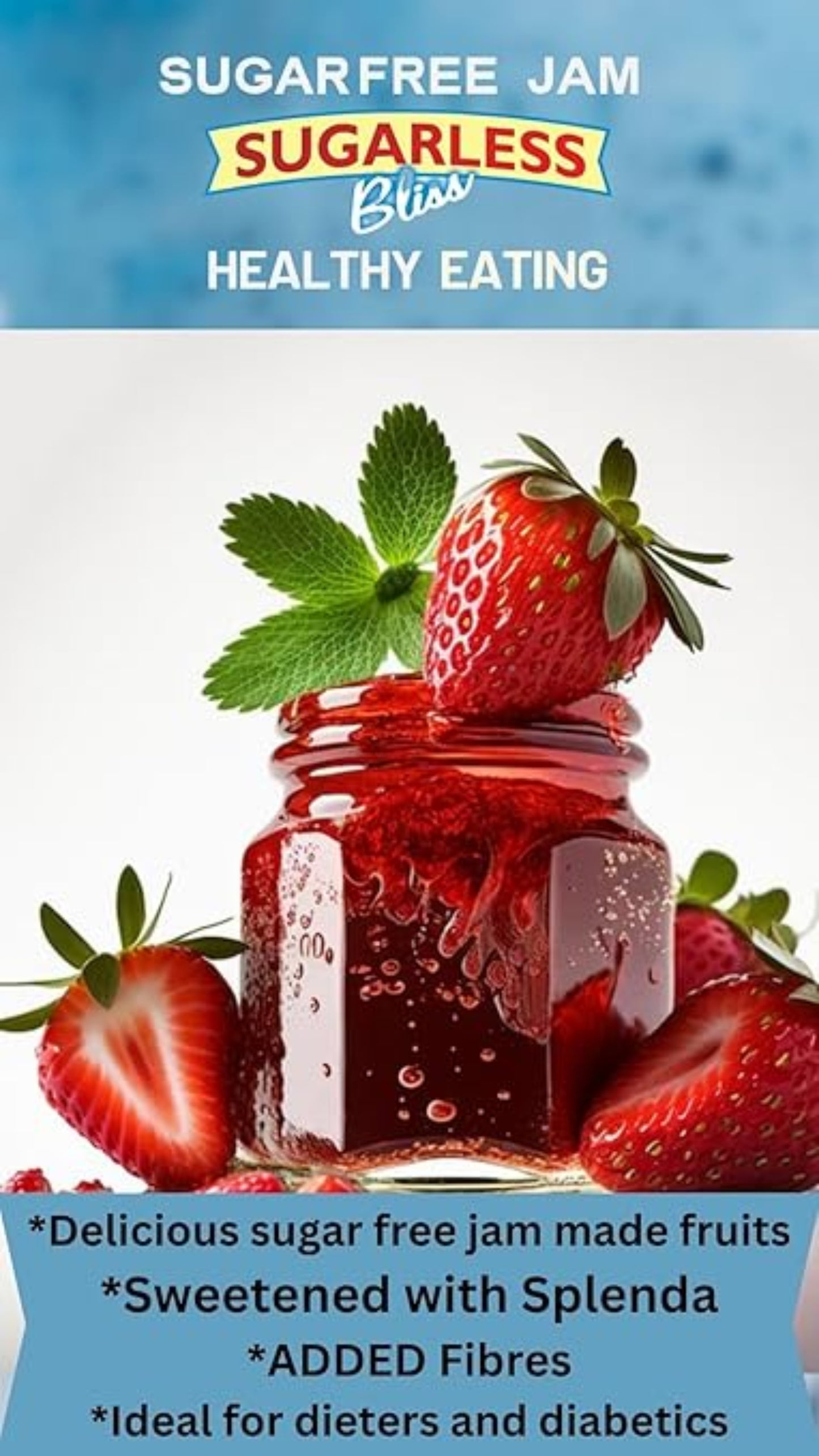 Sugar-Free Strawberry & Rose Jam | Diabetic Splenda Sweetened